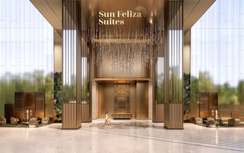 Dấu ấn khác biệt từ sảnh căn hộ cao tới 14m tại Sun Feliza Suites
